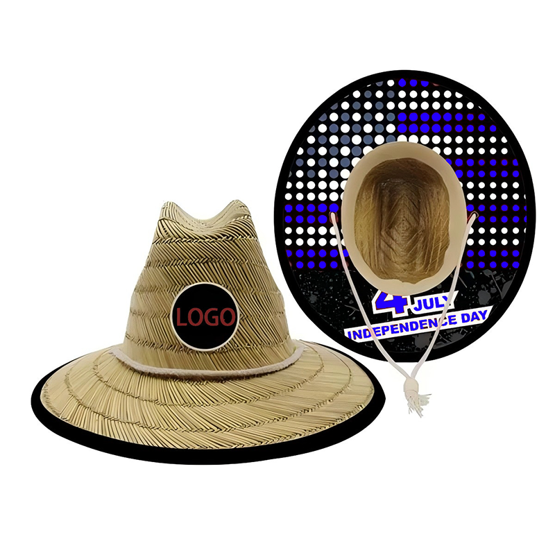 Lifeguard Straw Hat with Color Underbrim & Patch