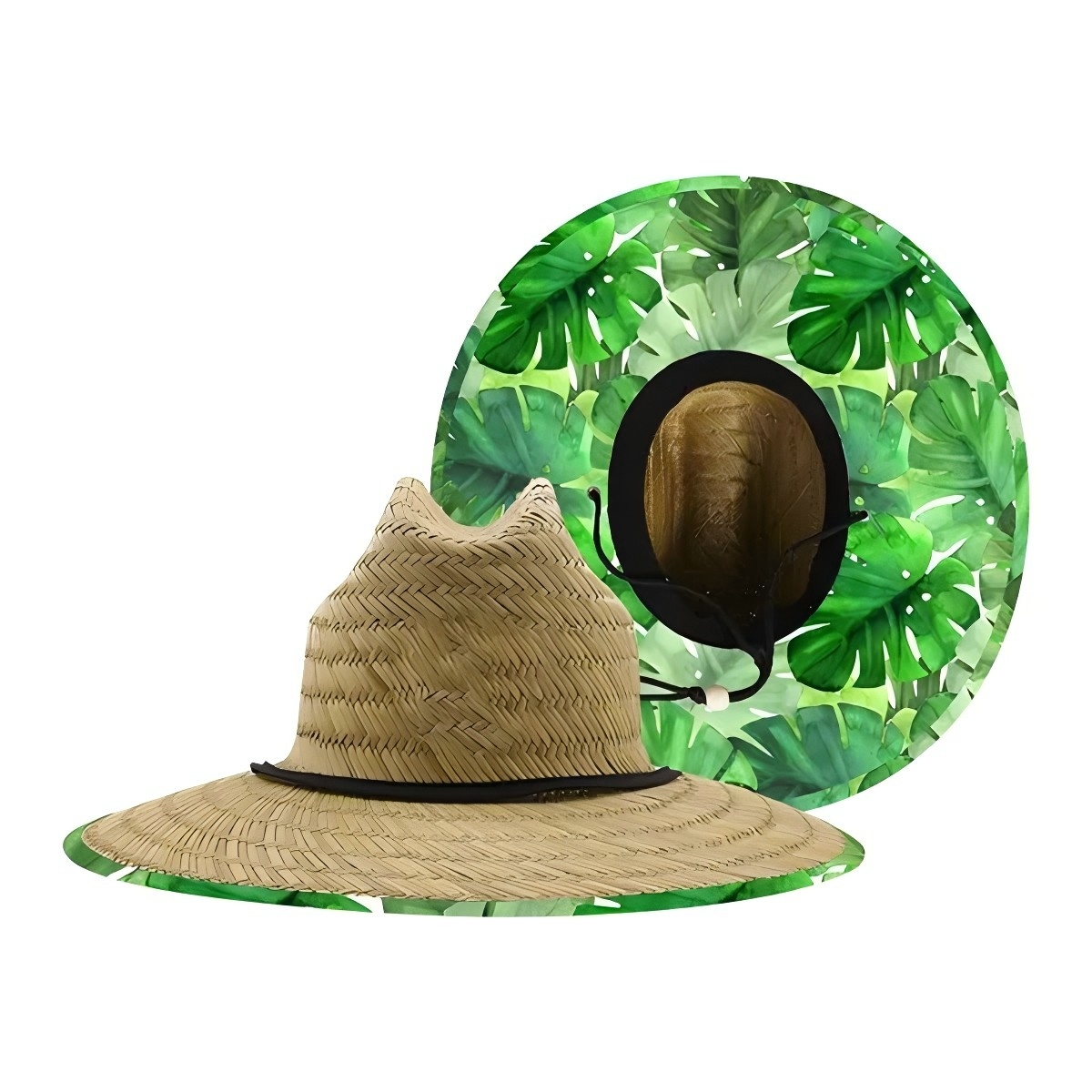 Lifeguard Straw Hat with Color Underbrim & Patch - Image 10