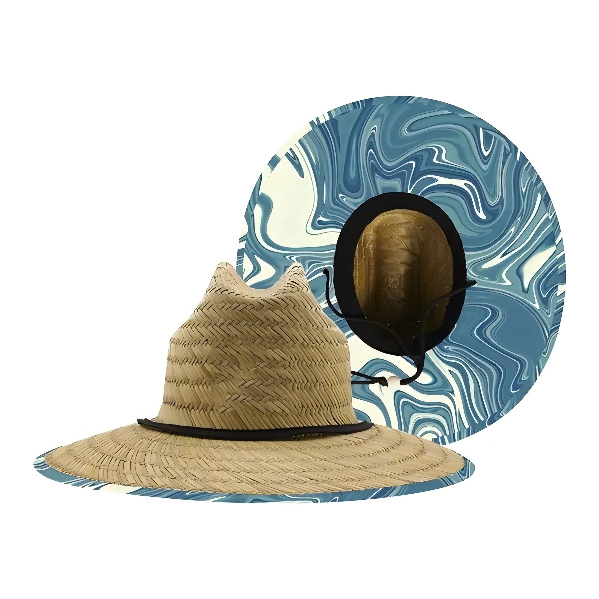Lifeguard Straw Hat with Color Underbrim & Patch - Image 8