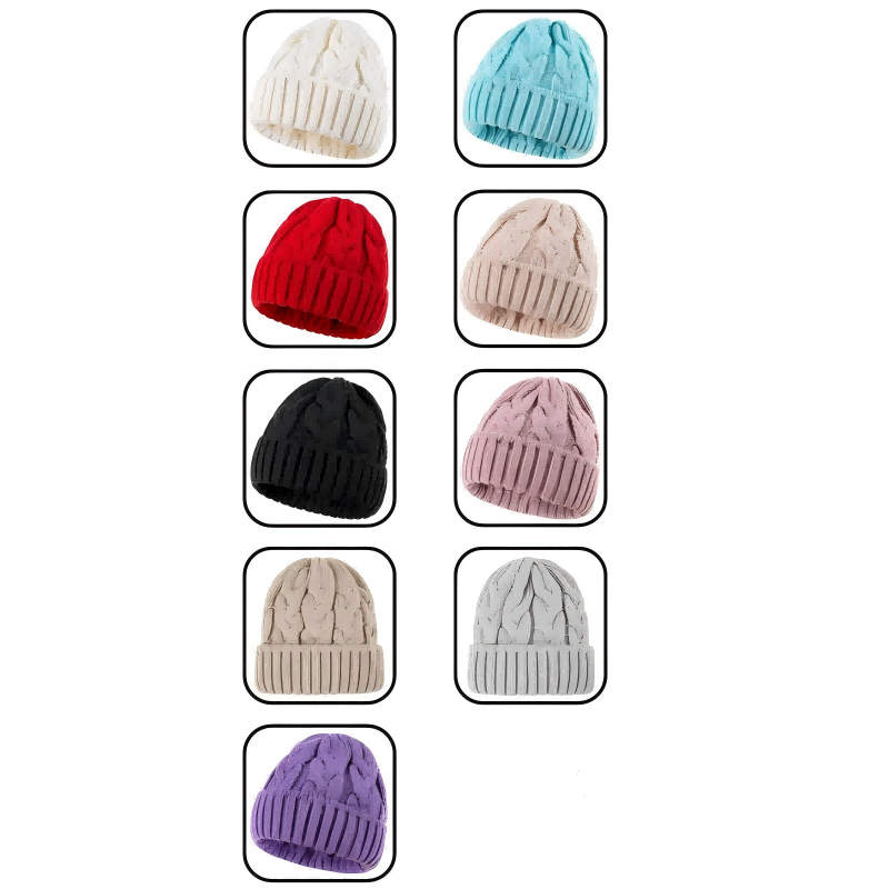 Cabled Knit Folded Hat - Image 2
