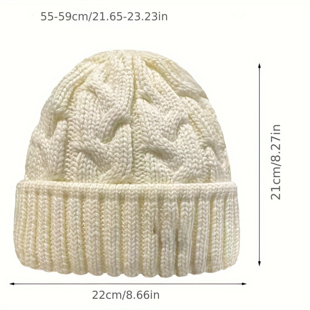 Cabled Knit Folded Hat - Image 3