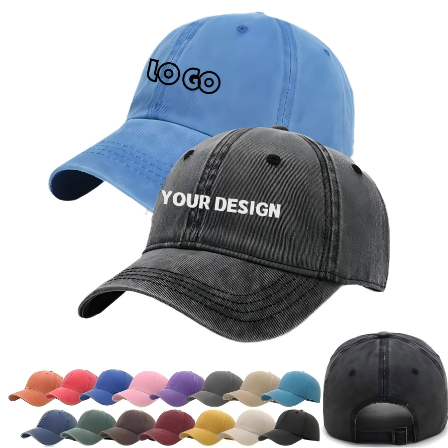 Denim Cotton Ball Cap