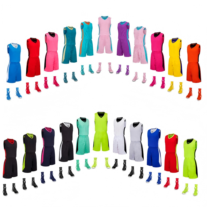 Two-Tone Basketball Jersey & Shorts - Image 2