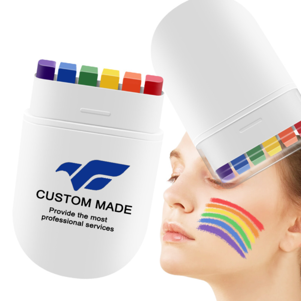 Vibrant 6-Color Rainbow Face & Body Paint Sticks
