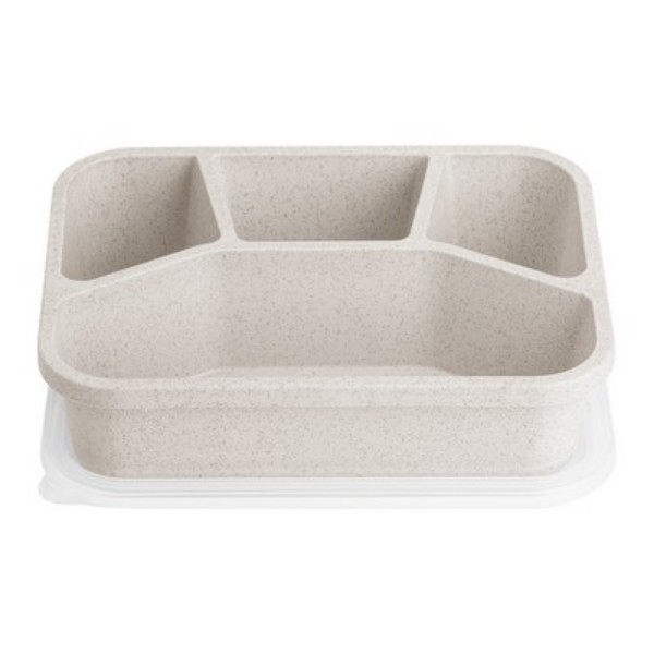 Eco-Friendly Wheat Straw 4-Compartment Bento Lunch Box - Image 3