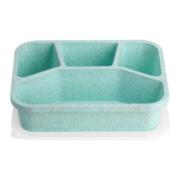 Eco-Friendly Wheat Straw 4-Compartment Bento Lunch Box - Image 6