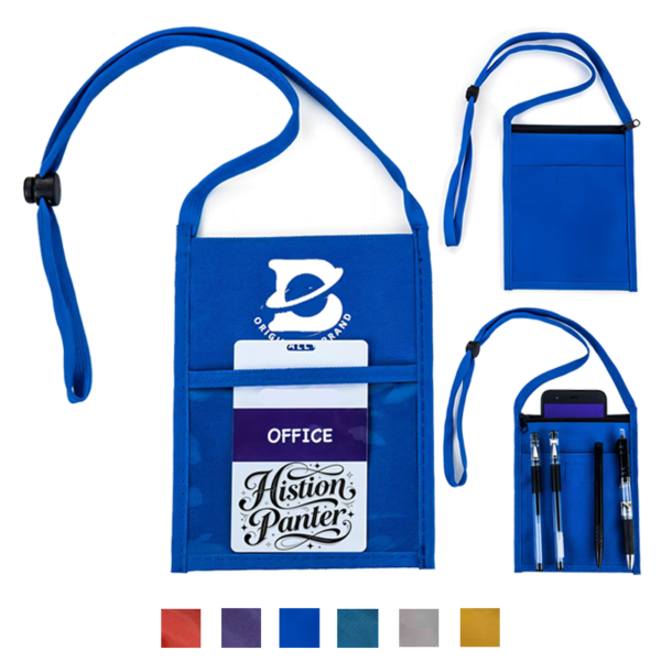 Nylon Foldable ID Holder & Travel Neck Pouch