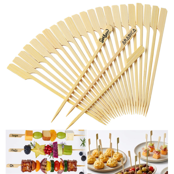 3.9" Eco-Friendly Bamboo Paddle Picks - Premium Cocktail & A External