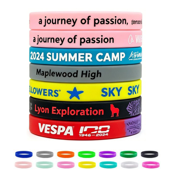 SAS003 Screen Printed Silicone Wristband With Low Minimum Order Quantity