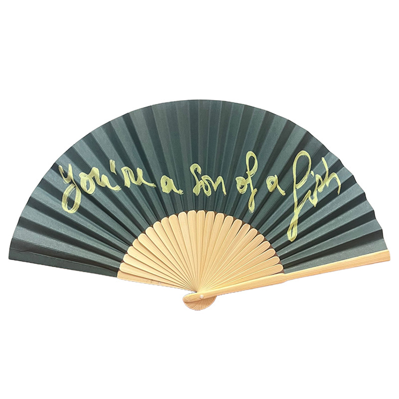 Eco-Friendly Foldable Bamboo Paper Fan – Full Color Custom Print - Image 5