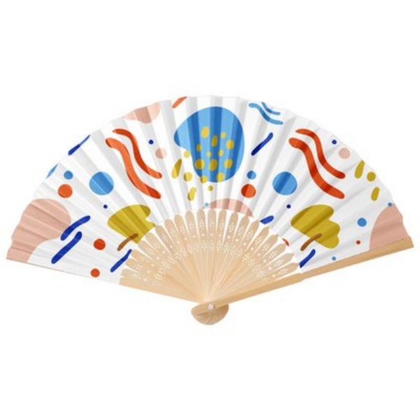 Eco-Friendly Foldable Bamboo Paper Fan – Full Color Custom Print - Image 7