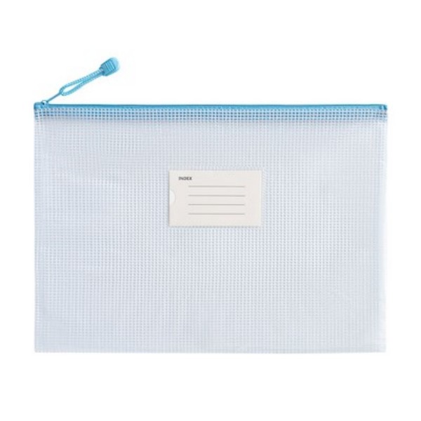 A4 Mesh PVC Zipper Document Case with Label Pocket - Image 5