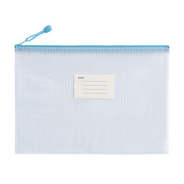 A4 Mesh PVC Zipper Document Case with Label Pocket - Image 7