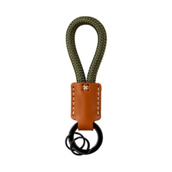Handmade Leather Keychain With Double Rings - Image 4