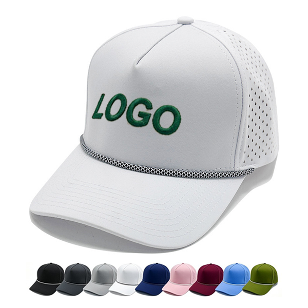 SAS047 3D Embroidery 6-Panel Cotton Baseball Cap With Cord