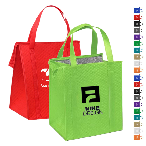 SAS058 Non Woven Aluminum Foil Zipper Insulation Bag (13'' L x 15'' W x 10'' H)