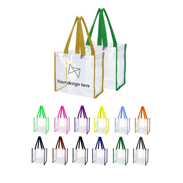 SAS075 PVC Plastic Tote Bag w/Handles