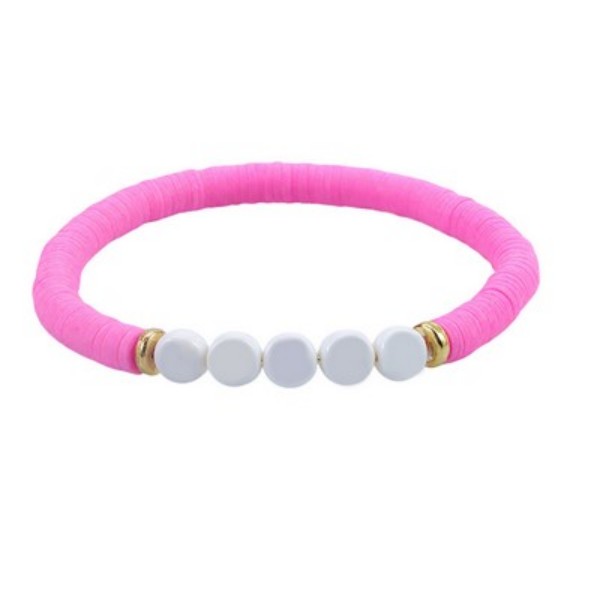 Custom Handmade Stackable Letter Beaded Soft Clay Bracelet - Image 4