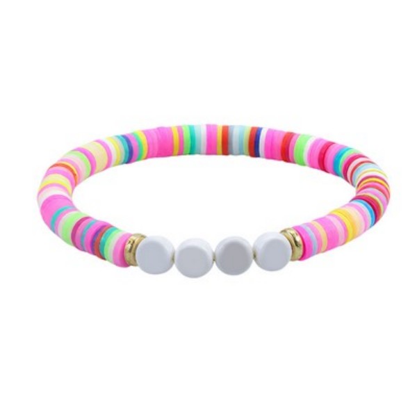 Custom Handmade Stackable Letter Beaded Soft Clay Bracelet - Image 5
