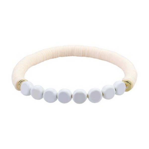 Custom Handmade Stackable Letter Beaded Soft Clay Bracelet - Image 3