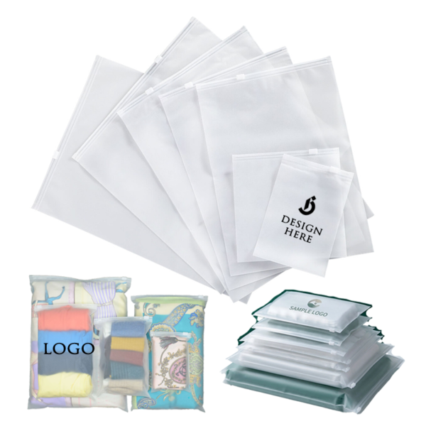 SUS3483-1 10" x 12" Frosted PE Zipper Bag – Durable Large Clear Plastic Storage Pouch