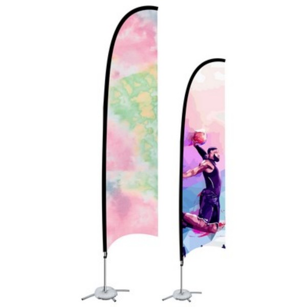9ft Double Sided Printed Feather Beach Flag Kit W/ Cross Base & Water Bag - Image 7