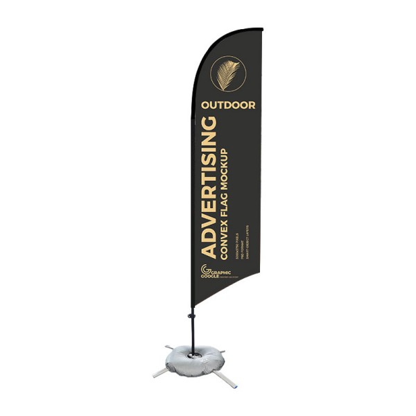 9ft Double Sided Printed Feather Beach Flag Kit W/ Cross Base & Water Bag - Image 9